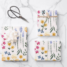 Blume blühende Blütenfeder nahtlos Geschenkpapier Set