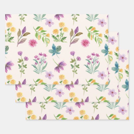 Blume blühende Blütenfeder nahtlos Geschenkpapier Set (Set)