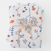 Blume blühende Blütenfeder nahtlos Geschenkpapier Set (Beispiel)