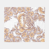 Blume blüht. Abstrakte Eleganz, nahtloses Muster Fleecedecke (Vorderseite (Horizontal))