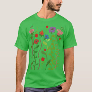 Blume blüht Botanik Pflanze Vintage Wildblumen T-Shirt