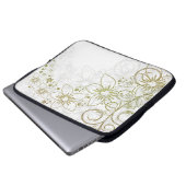 Blume blüht Hintergrundblatt Laptopschutzhülle (Vorne Knopf)
