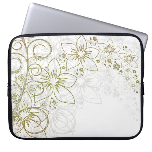 Blume blüht Hintergrundblatt Laptopschutzhülle (Vorderseite)