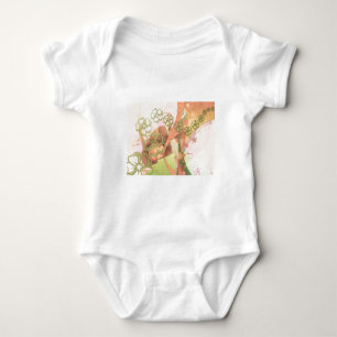 Blume blüht Rebe-Liebe-Schicksals-Kunst Digital Baby Strampler