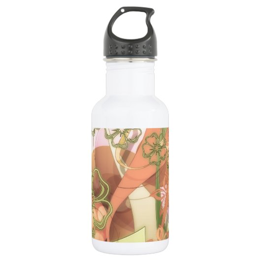 Blume blüht Rebe-Liebe-Schicksals-Kunst Digital Edelstahlflasche (Vorderseite)