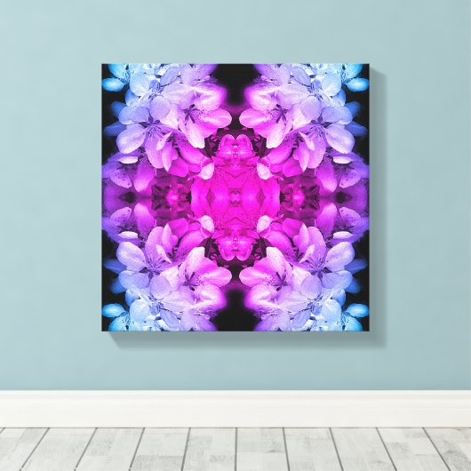 Blume blüht schwarz und weiß Abstrakt Leinwanddruck (Insitu (Holzboden))