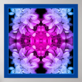 Blume blüht schwarz und weiß Abstrakt Poster (Vorne)