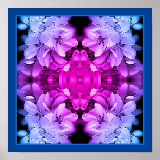 Blume blüht schwarz und weiß Abstrakt Poster (Vorne)