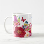 Blume blüht Vogelschmetterling individuelle Name Kaffeetasse (Links)