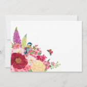 Blume blüht Vogelschmetterlingsdusche Einladung (Rückseite)