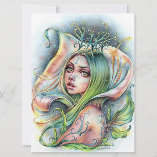 Blume Blühte Fee Fairy Princess Kunstkarte (Vorderseite)