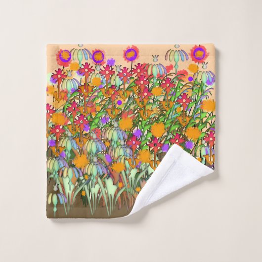 Blume Blume Blume Badhandtuch Set (Waschlappen)