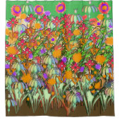 Blume Blume Blume Grün Duschvorhang (Vorderseite)