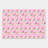 Blume, Blume und Polka Dots Girl Geschenkpapier Set (Vorderseite 2)