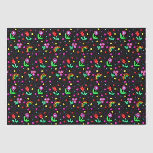Blume, Blume und Polka Dots Girl Seidenpapier (Vorderseite)