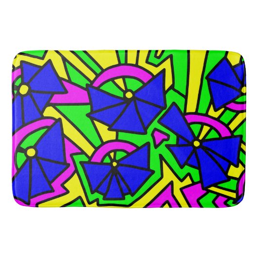 Blume Blumen Doodle Art Badematte (Vorderseite)