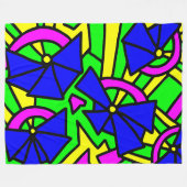 Blume Blumen Doodle Art Fleecedecke (Vorderseite (Horizontal))