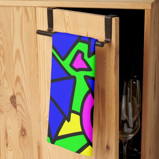 Blume Blumen Doodle Art Geschirrtuch (Drittel gefaltet)