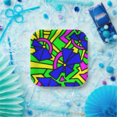 Blume Blumen Doodle Art Pappteller (Party)