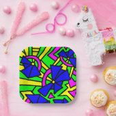 Blume Blumen Doodle Art Pappteller (Party)