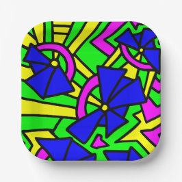 Blume Blumen Doodle Art Pappteller