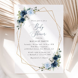 Blume, Blumen, Grünpflanzen, Babydusche Einladung