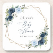 Blume, Blumen, Grünpflanzen, Babydusche Getränkeuntersetzer (Vorderseite)