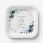 Blume, Blumen, Grünpflanzen, Babydusche Pappteller (Vorderseite)