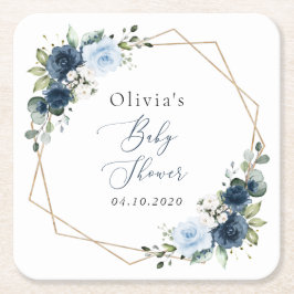 Blume, Blumen, Grünpflanzen, Babydusche Rechteckiger Pappuntersetzer