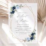 Blume, Blumen, Grünpflanzen, süß 16 Einladung<br><div class="desc">Mit dieser charmanten Geburtstagseinladung laden Sie Freunde und Familie in Stil und Set ein. Das Design umfasst marineblau-blaue Aquarellfarben,  Blume im Grünen und goldene Rahmen auf weißem Hintergrund.</div>