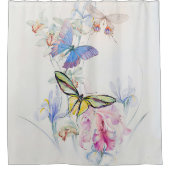 Blume Blumen Schmetterlinge Farbiger Garten Duschvorhang (Vorderseite)