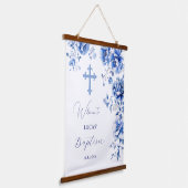 Blume Blumen Taufe Willkommen Wandteppich Mit Holzrahmen (Gewinkelt)