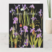 Blume Blumenbotanische Iris Big Birthday Card Karte (Vorderseite)