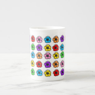 Blume Blumendoodle Linie Wasserfarben Abstrakt Porzellantasse