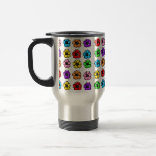Blume Blumendoodle Linie Wasserfarben Abstrakt Reisebecher