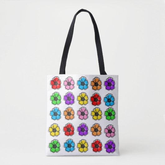 Blume Blumendoodle Linie Wasserfarben Abstrakt Tasche (Vorderseite)