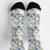Blume Blumenflorfarben Muster Blaue Rose Socken (Oben)