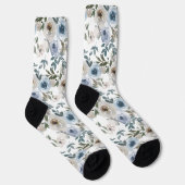 Blume Blumenflorfarben Muster Blaue Rose Socken (Rechts)