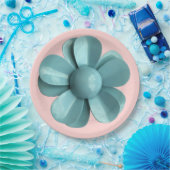 Blume Blumenfrühling Sommer Hochzeit Rosa Blau Pappteller (Party)