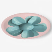 Blume Blumenfrühling Sommer Hochzeit Rosa Blau Pappteller (Schrägansicht)