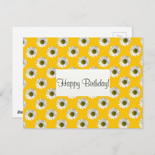 Blume Blumengestaltereien auf gelb Postkarte (Vorne/Hinten)