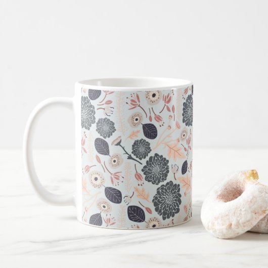 Blume Blumengraue Pfirsichblüte Kaffeetasse (Mit Donut)