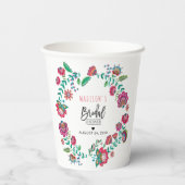 Blume Blumenkohl Brautparty Pappbecher (Rückseite)