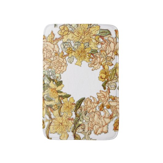 Blume Blumenkraut Rosa Blume Kunst Badematte (Vorderseite Vertikal)