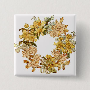 Blume Blumenkraut Rosa Blume Kunst Button