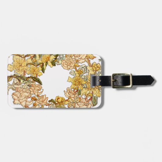 Blume Blumenkraut Rosa Blume Kunst Gepäckanhänger (Vorderseite horizontal)