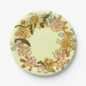 Blume Blumenkraut Rosa Blume Kunst Pappteller (Vorderseite)