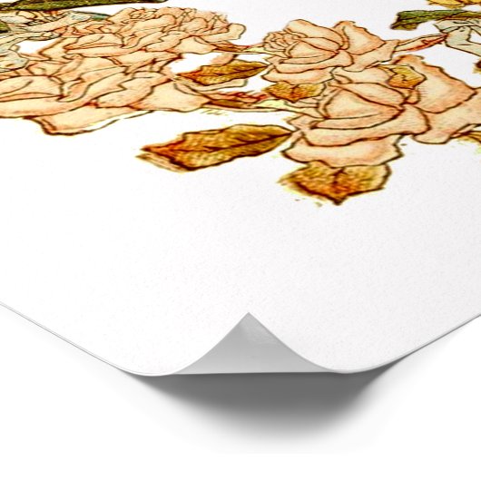 Blume Blumenkraut Rosa Blume Kunst Poster (Ecke)