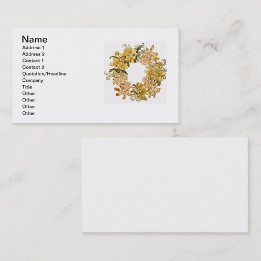 Blume Blumenkraut Rosa Blume Kunst Visitenkarte (Vorne/Hinten)