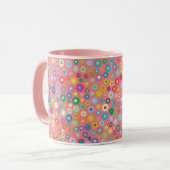 Blume Blumenmuster Rosa Natur Tasse (Vorderseite Links)